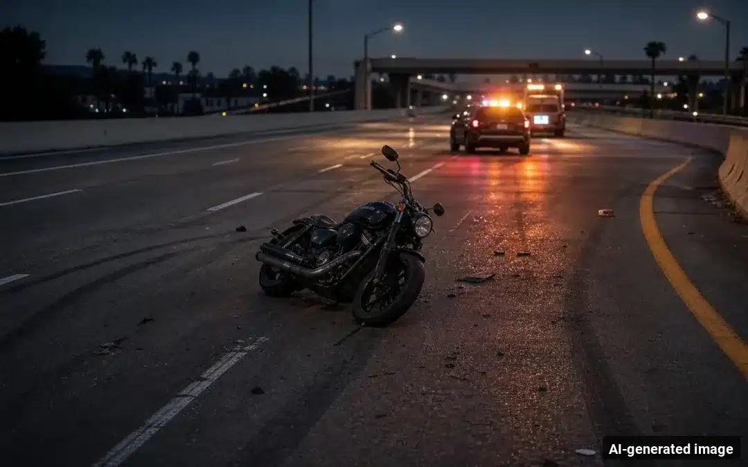 AI-generated image depicting the aftermath of the reported collision. Editorial scene illustration; not the actual incident.